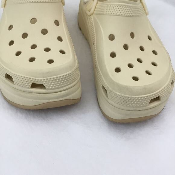 CROCS Classic Mega Crush Clog Ivory Bone Unisex Platform Sandal Sz 8 M 10 W - Picture 4 of 10